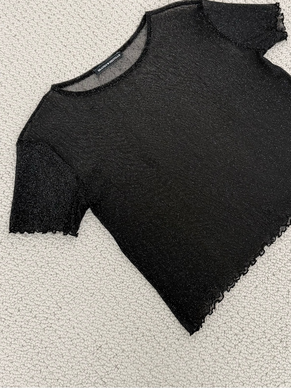 Brandy Melville Black Shimmer Top - Picture 6 of 8